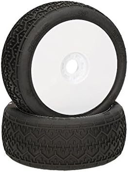 Hot Bodies Racing Beams 1/8 Buggy Mounted Tires (Pink Super Soft Compound)(White Wheel)(2)