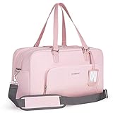 BAGSMART Weekender Bag Travel Duffle Bag Large Carry On Overnight Bag for Women, Pink, 27L