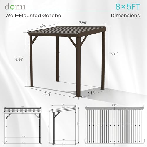 Domi 5'x8' Lean-to Gazebo Review: Wall-Mounted Pergola with Galvanized Steel Roof image 24