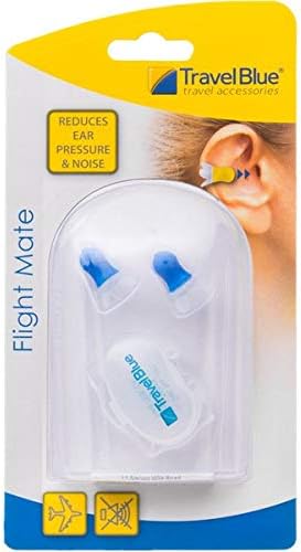 Travel Blue Silicone Flight Ear Plugs, Travel Ear Plugs for Sleep Reduce Noise & Pressure, Comfortable & Hygienic Silicone