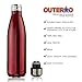 OUTERDO Water Bottle, Double Wall Vacuum Insulated Stainless Steel Water bottle - BPA Free Long Neck and Bullet Shape 17oz Ideal for Outdoor Sports Camping Hiking Cycling