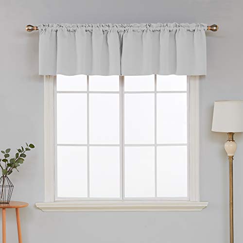Deconovo White Valances for Window Kitchen Valance (52 x 18 Inch