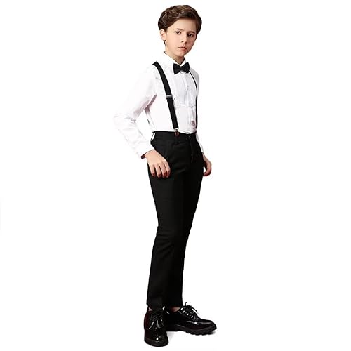 Boys Suits for Kids Tuxedo Set Toddler Suit with Suspenders Dress