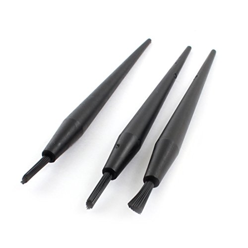 uxcell Black Handle PCB Rework Dust Cleaning Tool Anti Static ESD Brush 3Pcs