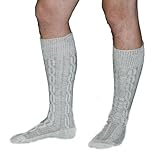 Long Embroidered German Lederhosen Cotton Socks Cream