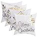 BLEUM CADE Merry Christmas Pillow Covers 4 Pack Gold Stamping Print Snowflakes Merry Christmas Decorative Sofa Throw Pillow Case Cushion Covers 18 X 18 Inch