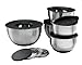 Sagler Stainless steel Mixing Bowls Set of 5 with 3 kind of graters - extra thick mixing bowls with lids