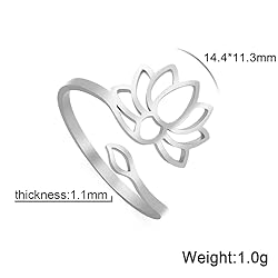 Dreamtimes Lotus Flower Rings for Women