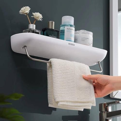 ECOCO E1923 Multifunctional Wall Mounted Bathroom Towel Rack Storage ...