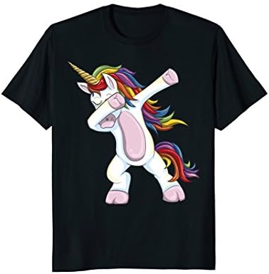 Mens Dabbing Unicorn Shirt - Funny Unicorn Dab Tshirt Gift Large Black