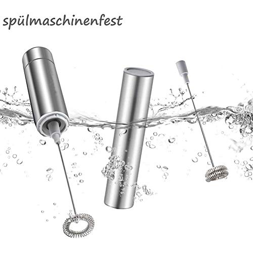 zvcv Handheld elektrische Milchaufschäumer, tragbare Milchblase, batteriebetrieben, mit 2 Schneebesen Kopf… – Bild 2