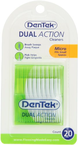 DenTek Dual Action Cleaner | Sweeps Away Plaque and Helps Fight Gingivitis | 20 Picks | Pack of 6 - Thumbnail 2