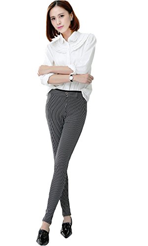 wetland vertical stripe black & white formal jeggings pant size s