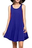 MOLERANI Women's Casual Sleeveless Swing Dress Tunic Tank Top Dresses(Royal Blue,2XL)