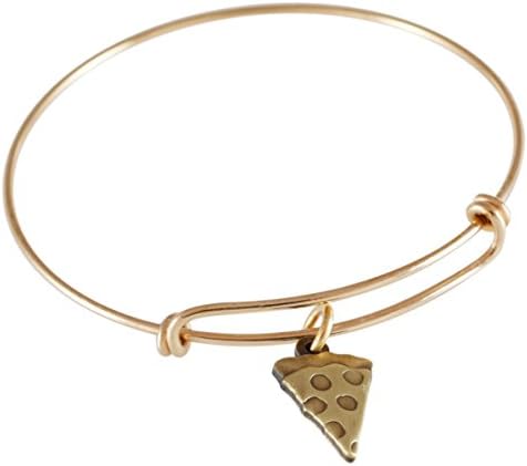 Emoji Single Charm Bracelet (Pizza - Antique Gold)