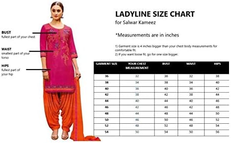 Ladyline Cotton Embroidered Salwar Kameez Ready To Wear Indian Womens Evening Dress
