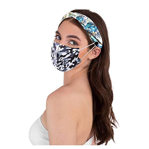 LuminitA Headbands with Buttons for Nurses | Headband for Holding Cover for Doctors & Healthcare Workers（Cover not Included (Free Size, Multicolor B（4 PC)