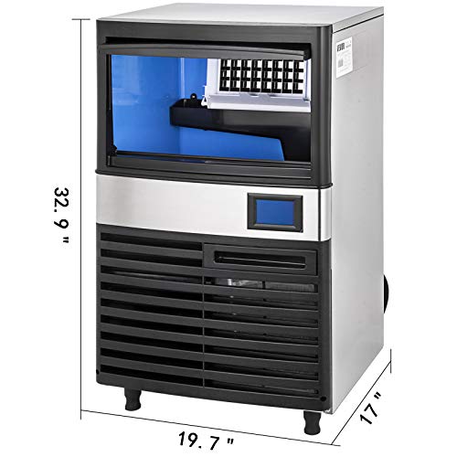 VEVOR 55kg Kommerzielle Eismaschine Intelligent 220V Eiswürfelbereiter Kommerzielle Eiswürfelbereiter Edelstahl mit… – Bild 3