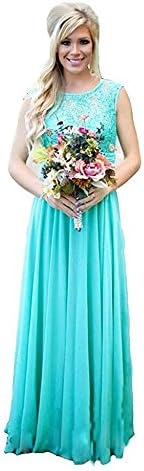 Aokaixin Lace Top Long Country Bridesmaid Dresses for Wedding Party Gowns (US2)