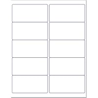 Blank White Permanent Adhesive Labels for Laser/Ink Jet Printer (4 x 2" - 10 Per Page | 250 Labels)