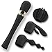 Tracy's Dog Sonic Handheld Percussion Wand Massager with 3 Massage Heads, Deep Tissue Massager Set for Sore Muscle and Stiffness, 5 Rotation Modes & 3 Powerful Speeds Waterproof Rechargeable, Black