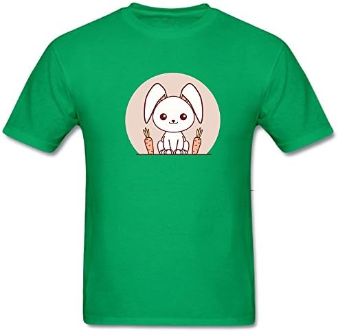 cenfiddxz Men's Short Sleeve Smiling Carrot Rabbit Summer t Shirts L Green