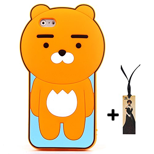 CASESOPHY 3D Cartoon Ryan Case for Apple iPhone 6 iPhone 6s Regular 4.7 Soft Silicone Bear Lion Shaped Korean Cute Lovely Fun Style Kids Teens Girls Boys