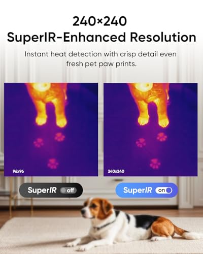 HIKMICRO D01 Thermal Camera, SuperScene Smart Scene Recognition, 240x240 Super Resolution, 96x96 IR Resolution Therma Imaging Camera, 3350mAh for 11hrs Battery Life, Photo and Video Recording, 50° FOV
