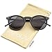 zeroUV Retro Horn Rimmed Keyhole Nose Bridge P3 Round Sunglasses 49mm