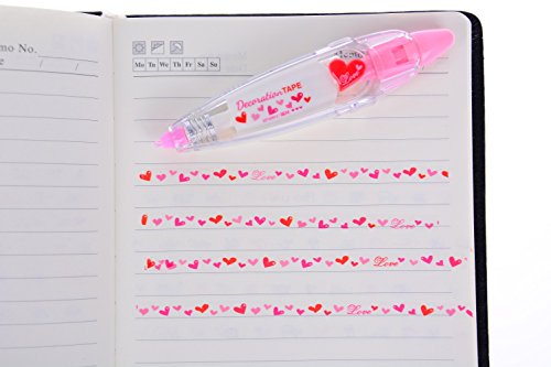 Welecom 4 Pack Decoration Correction Tapes Set Cartoon Animal Cats Dogs Heart Shape Novelty Correction Pen Machine Decoration Sticker for Scrapbooking, Diary, Planner, Journal DIY Crafts