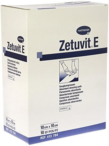 Hartmann Zetuvit E Sterile Absorbent Dressing Pads, 10cm x 10cm by Zetuvit E