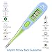 Amplim Hospital Medical Grade Digital Baby Oral Thermometer with Cover for Infants/Toddlers/Adults. Waterproof Armpit, Rectal Fever Termometro. Flexible Tip, Accurate and Fast Readings - Blue Green