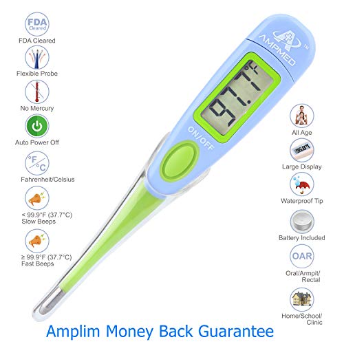 Amplim Hospital Medical Grade Digital Baby Oral Thermometer with Cover