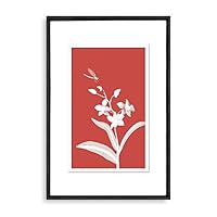Framed Canvas Wall Art Abstract Flower Canvas Prints Home Artwork Decoration for Living Room,Bedroom - 16x24 inches