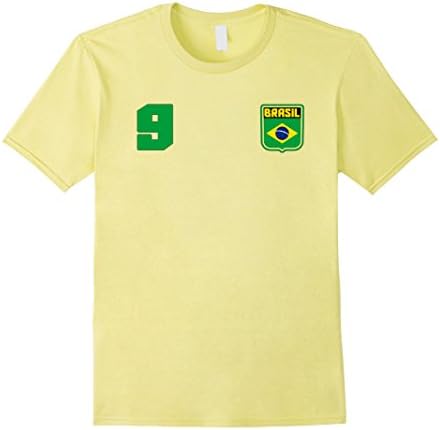 Mens BRAZIL T-shirt Brasil Brazilian Tee Retro Soccer Football Large Lemon