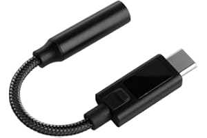 HIFIXAUDIO KZ AM02 Portable DAC Decoding Amplifier, USB C to 3.5mm Audio Adapter, Male to Female Durable Kevlar Braided Cable