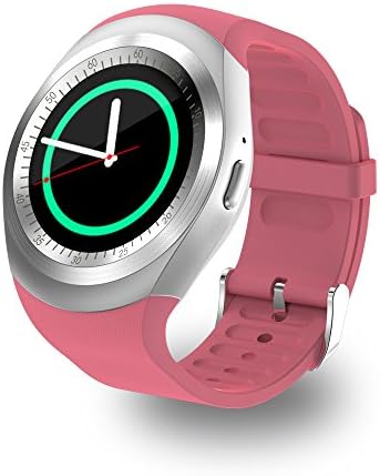 Mostall Bluetooth Smart Watch,IPS Round Touch Screen Water Resistant Smartwatch Phone with SIM Card Slot,Multi-function for IOS and Android Device[Pink]
