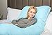 QUEEN ROSE Full Body Pregnancy Pillow, U-Shaped Maternity Pillow for Pregnant Women with Cotton Cover,Great for Anyone,Sky Blue