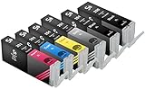 Sherman Inks and Toner Cartridges 6 Pack Compatible PGI-250, CLI-251 Ink Cartridge 1 Big Black, 1 Gray, 1 Small Black, 1 Cyan, 1 Magenta, 1 Yellow Multipack Replacement W/Grey for Inkjet Printers: PIXMA MG5420, PIXMA MG5450, PIXMA MG5520, PIXMA MG6320, PIXMA MG6350, PIXMA MG6420, PIXMA MG7120, PIXMA MX722, PIXMA MX922, PIXMA MX925, PIXMA iP7220, PIXMA iP7250, PIXMA iP8720 Printer PGI250 CLI251 Multipack Combo