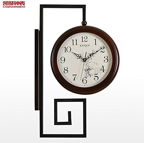 Double Sided Wall Clock-Style Muted Wall Charts Living Room Modern China Creative Wind Metal Quartz Watches,20 Inch,Kq2173