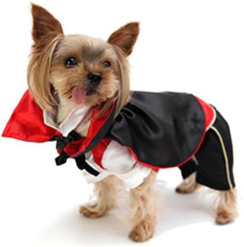 Vampire Cloak Design Elf Pet Dog Cat Halloween Christmas Cosplay Coat Funny Apperal Three Dimensional Winter Clothes (XL)