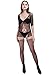 3 Pieces Black Fishnet Dresses Mesh Lingerie Fishnet Hollow Fishnet Sleepwear for Women Favor (Color Set 4)