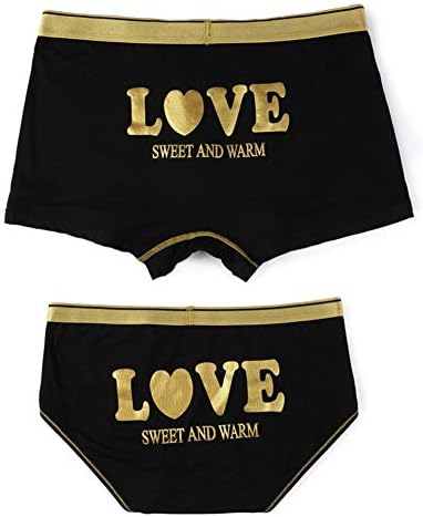 2pcs/lot Couple Boxer Fashion Sexy Lovers Modal Soft Underwear Men's and Women's Shorts (Women-L, Men-XXL)