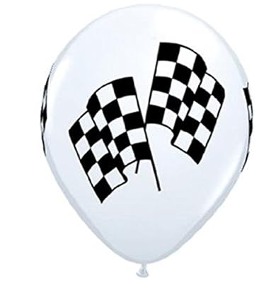Cars Race Car Party - Red, White, Black - Race Car Party Balloons 100 count