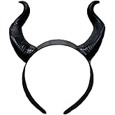 Ylapagne Black Devil Horns Headband - Gothic Maleficent Style Hairband for Halloween Cosplay, Costume Accessory & Theme Parties