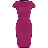 Grace Karin Womens 50s 60s Vintage Pencil Dress Bodycon Cap Sleeve Dress