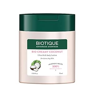 Biotique Bio Creamy Coconut Ultra Rich Body Lotion for Extra Dry Skin, 75ml