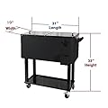 General 80-quart Portable Rolling Ice Chest Cooler Cart Patio Party Drink Ice