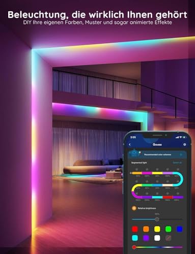 Govee LED Strip 30 m, Smart RGBIC LED Strip Fairy Lights Strip Works with Alexa & Google Assistant, DIY Segment Control, App Control, Music Sync, for Party, Home, 2 Rolls of 15 m