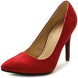 Ollio Women's Faux Suede Point Toe Shoe D'Orsay High Heel Multi Color Pump